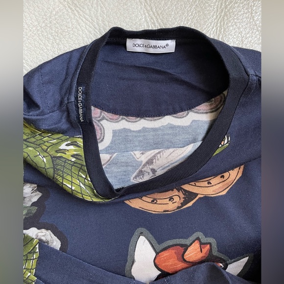 Dolce and Gabbana Navy Blue Long Sleeve Shirt (Unisex) US 7/8 - Picture 6 of 8